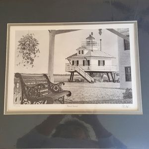 Peter Hanks Limited Edition Print  RETIRED SENTINEL Lighthouse Signed Chesapeake